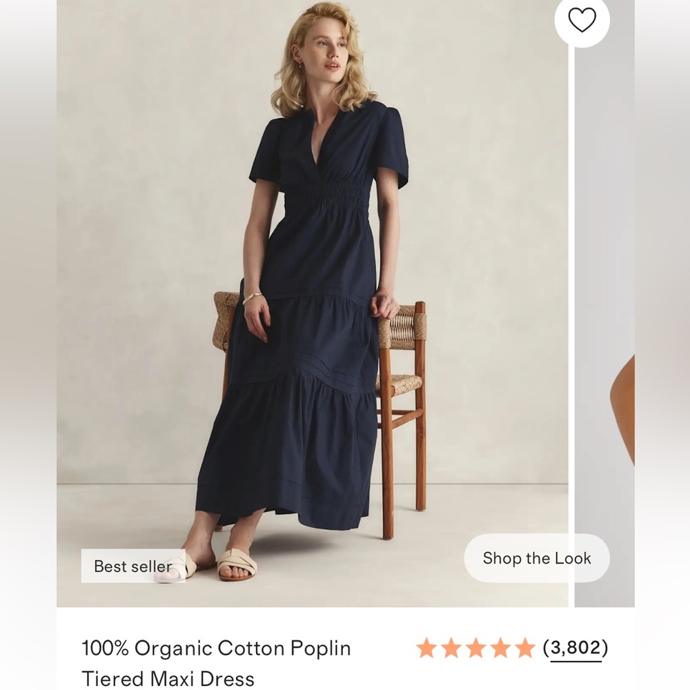 Quince Navy Tiered Maxi Dress